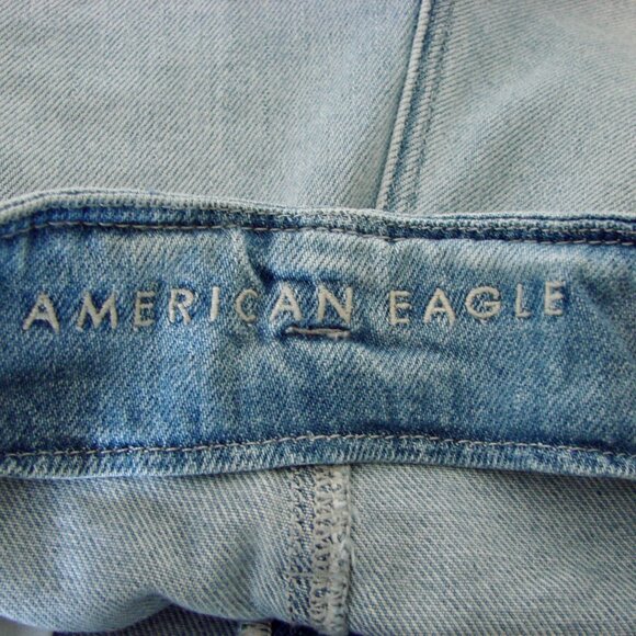 Denim Mom Shorts Paperbag High Waist Pleats Light Wash American Eagle Size 00 - Picture 15 of 16